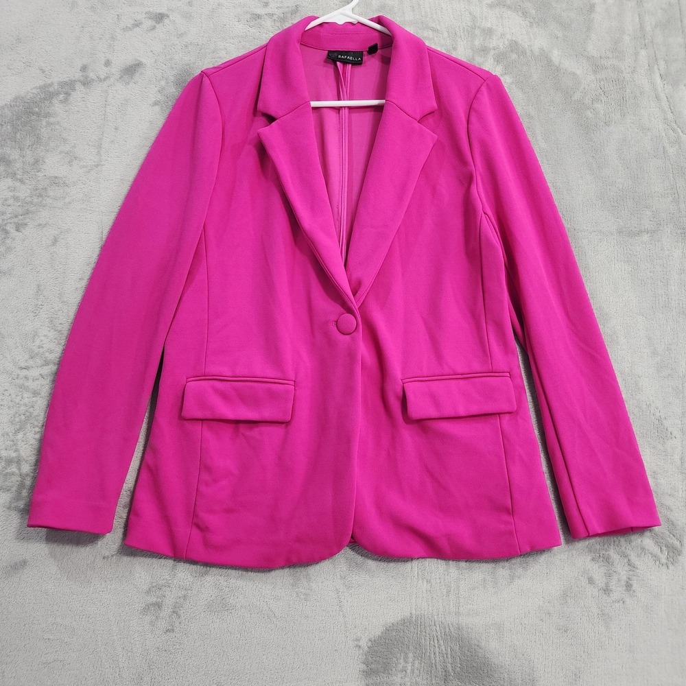 Rafaella Blazer Womens M Pink Stretch One Button Suit‎ Jacket Office Workwear